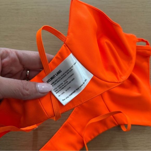 Helmut Lang Neon Orange Structure Bra Size XS Like New x1245 - Picture 9 of 10